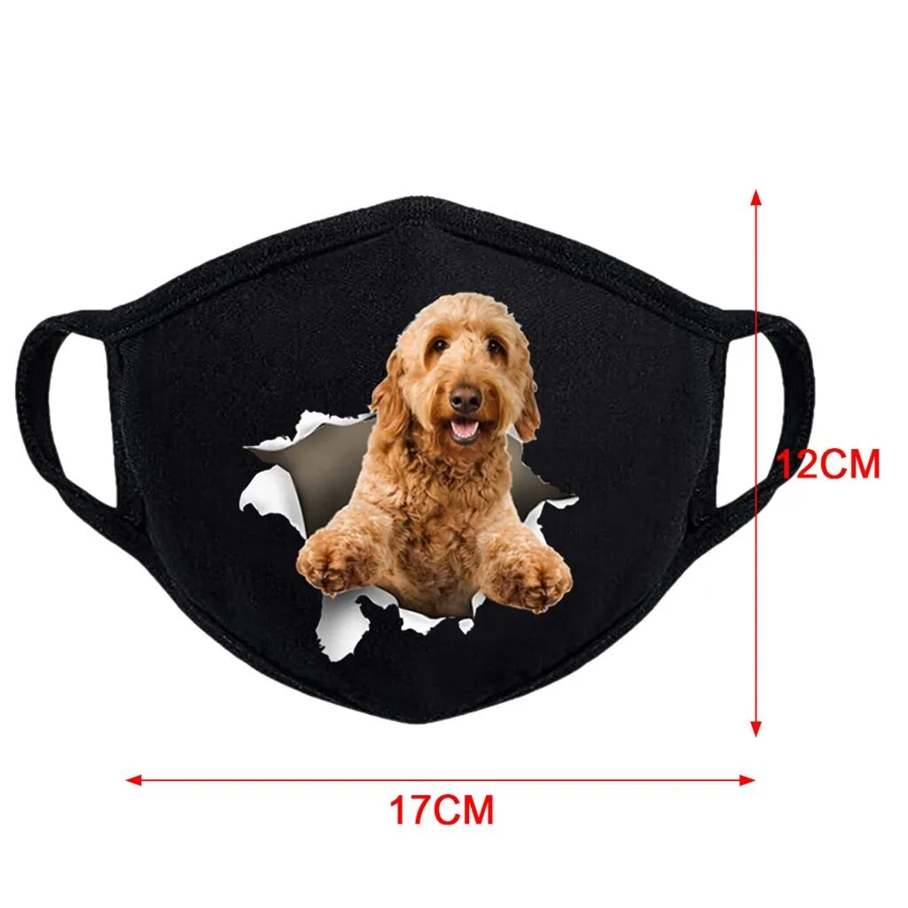 

1Pcs Unisex Adult Pet Dog Printing Face Mask Adjustable Windproof Reusable Outdoor Face Masks masque de protection lavable