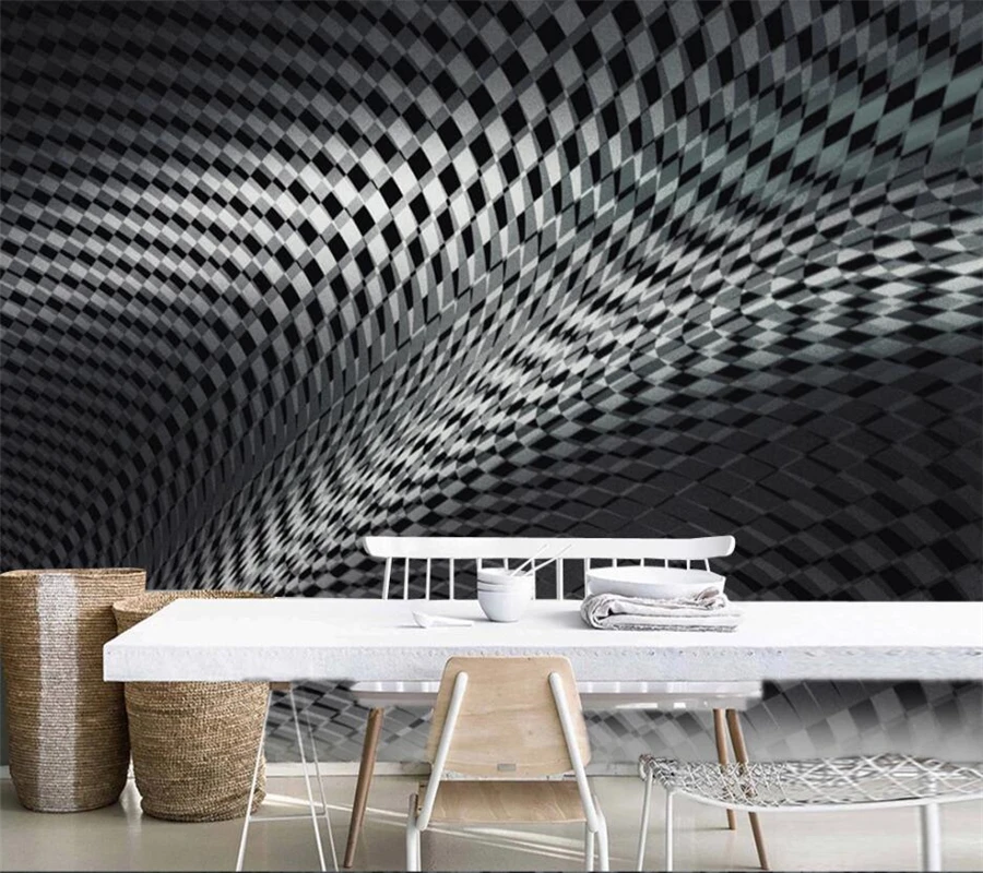 Wellyu индивидуальные большие фрески модные домашние 3d стерео черное пространство