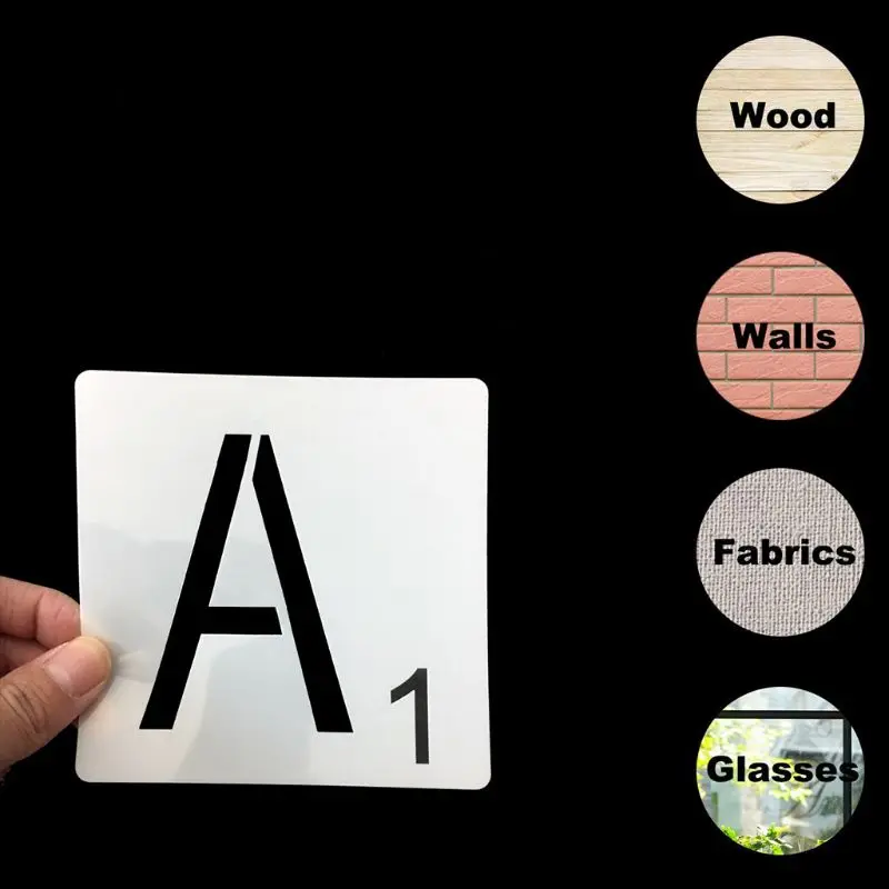 26pcs/set Alphabet Letters Stencils Drawing Template DIY Painting Scrapbooking | Канцтовары для офиса и дома