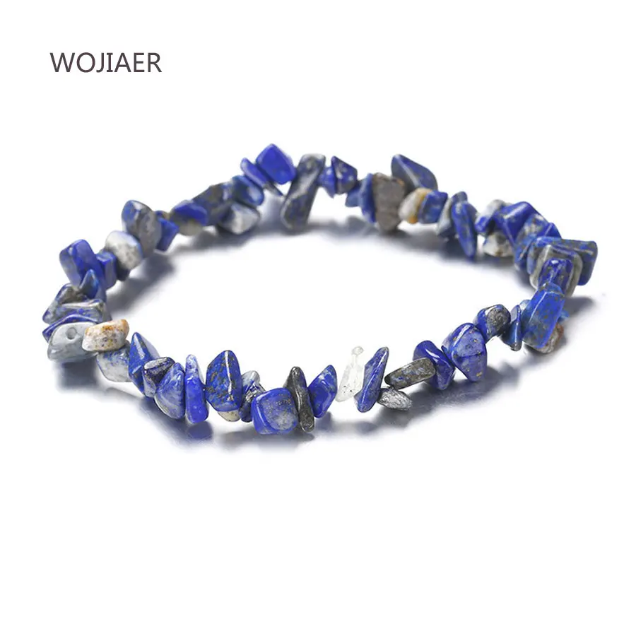 WOJIAER Wholesale Reiki Natural Stone 7 Chakra Bracelets Healing Crystal Bracelet Chipped Gravel Beads Gifts for Women ZBM068 | Украшения и