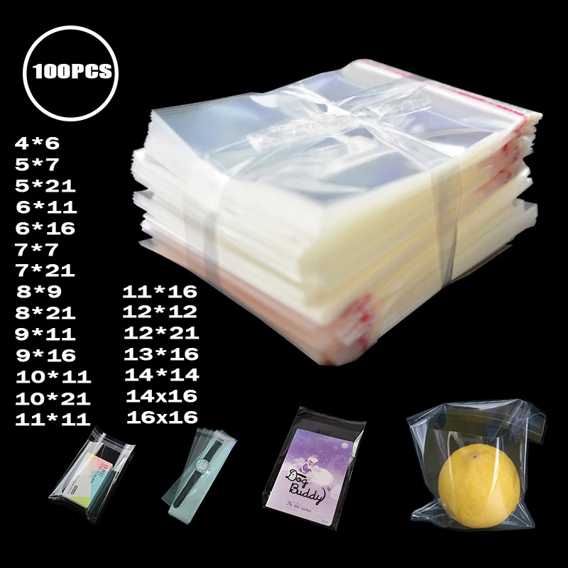 

Thick Clear Cellophane Self adhesive packing Bags Small Plastic Package Gift Self Sealing Cello storage bag Resealable Poly Bag