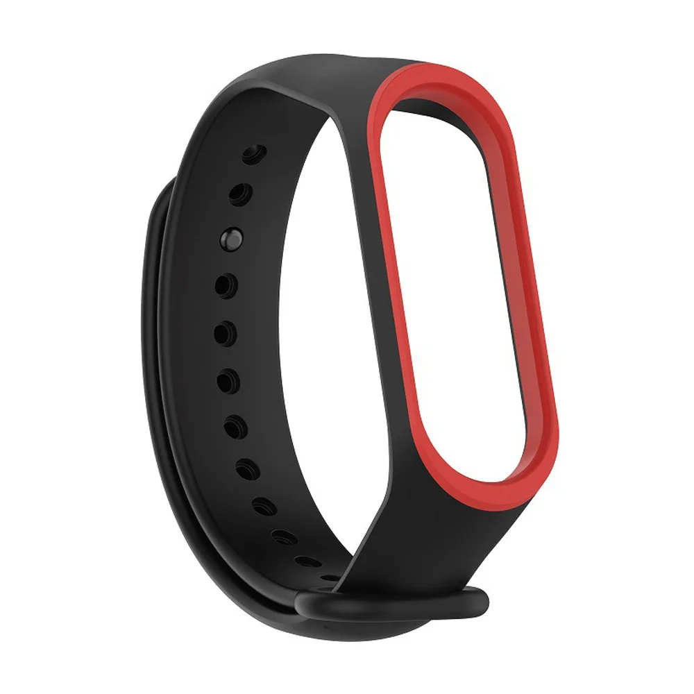 Мягкий спортивный браслет для xiaomi mi Band 3 4 ремешок для часов Силиконовый ремешок для xiaomi mi band 3 4 браслет mi band 4 3 ремешок - Цвет ремешка: black red