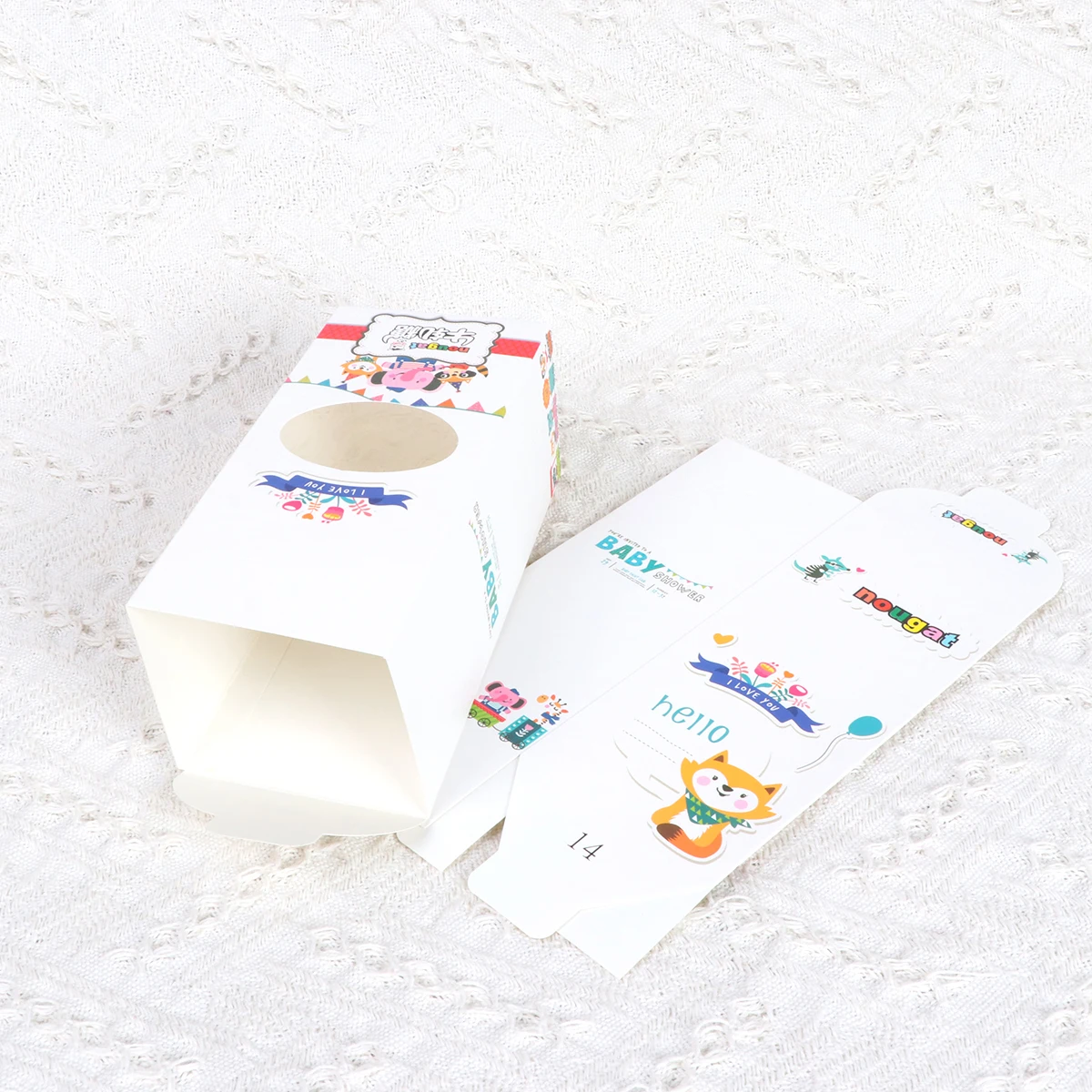 50 шт Nougat упаковочная коробка DIY бумажная с окном милый упаковочный пакет для