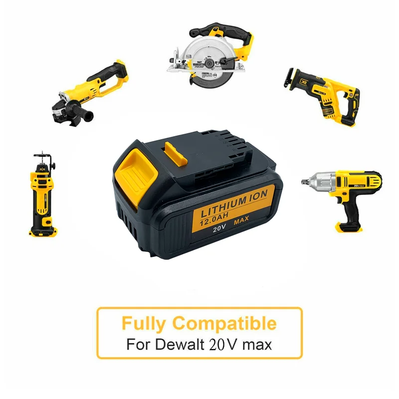 

Replacement of DeWalt dcb184 dcb181 dcb182 dcb200 20V 5A 20V 18V battery for 2021 new 20V 12.0ah Max XR battery power tool