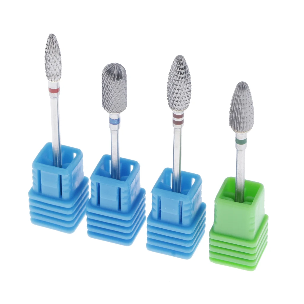 

4 шт. электрическая твердосплавная грубая пилка для дизайна ногтей роторная Шлифовальная головка для салона красоты