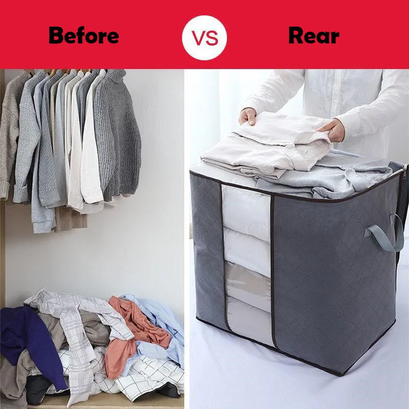 

2020 Non-Woven Fabric Large Capacity Storage Bag Organizer Blanket Finishing Bag Foldable Clothes Quilt Home Zipper Sorting Bag