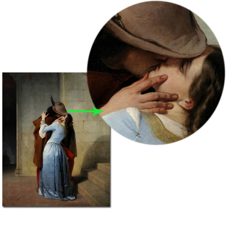 

Italy Francesco Hayez Kiss-Il Bacio Canvas Painting Posters and Prints Wall Art Picture for Living Room Decor Cuadros