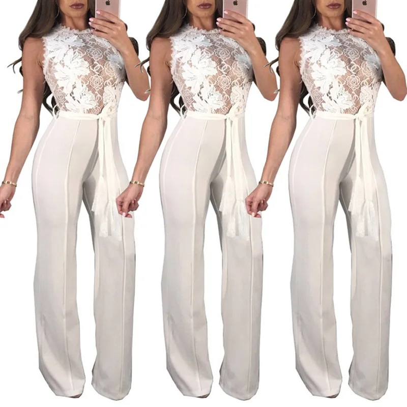 Женский элегантный комбинезон женский сексуальный летний с кружевной