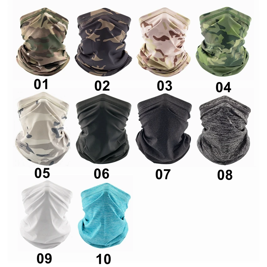 

Outdoor Tactical Bandana Breathable Face Scarf Fishing Cycling Sport Soft Smooth Elastic Tube Neck Gaiter Cover Military Men