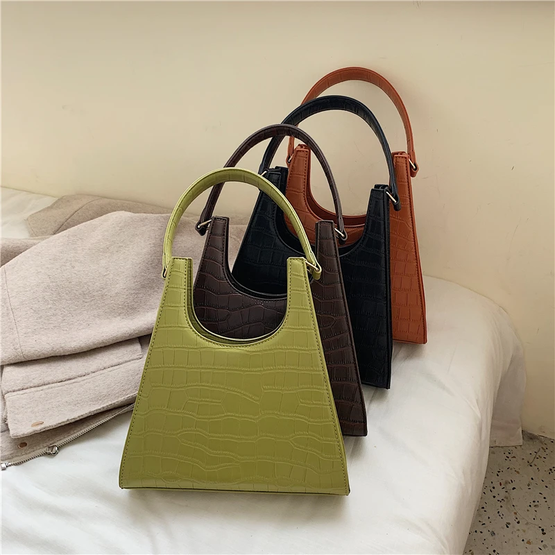 

Naturalhours-bandoleras con patrn de piedra clsica para mujer, bolsos de piel sinttica de diseo nico, bolsas para axilas de