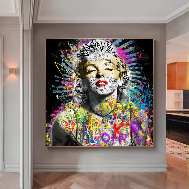 

Pop Art Marilyn Monroe Poster Printed Sexy Goddess Graffiti Canvas Painting Street Art Picture for Room Home Wall Decoration