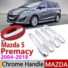 Для Mazda 5 Premacy 2004  2018 хромированная дверная ручка, аксессуары для автомобиля, наклейки, набор из 4 дверей 2005 2008 2011 2014 2015 2017