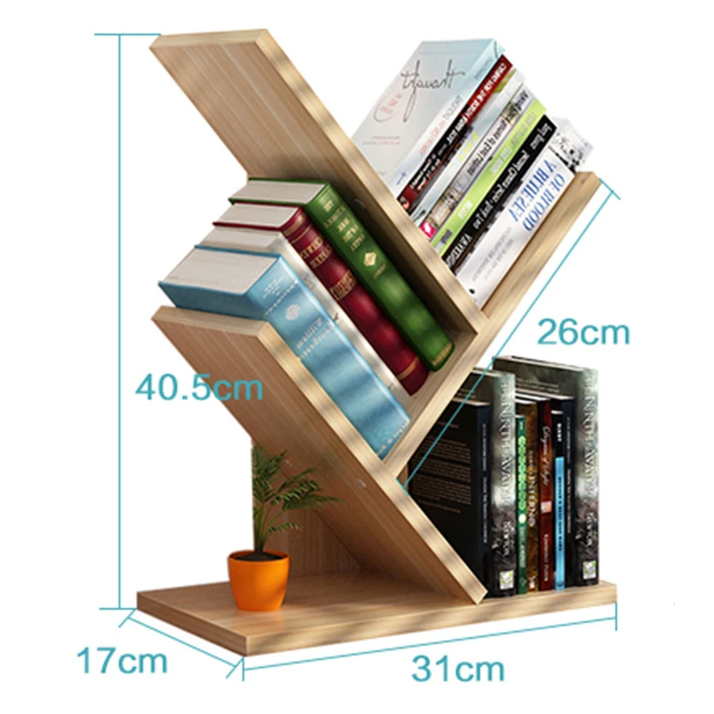 3 layers tree shaped bookshelf nursery simple shelf student desktop books and sundries sorting and storage estante room organize free global shipping