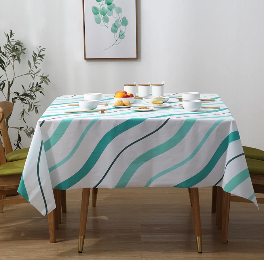 Скандинавском стиле с принтом в полоску PEVA скатерть масло-непромокаемая