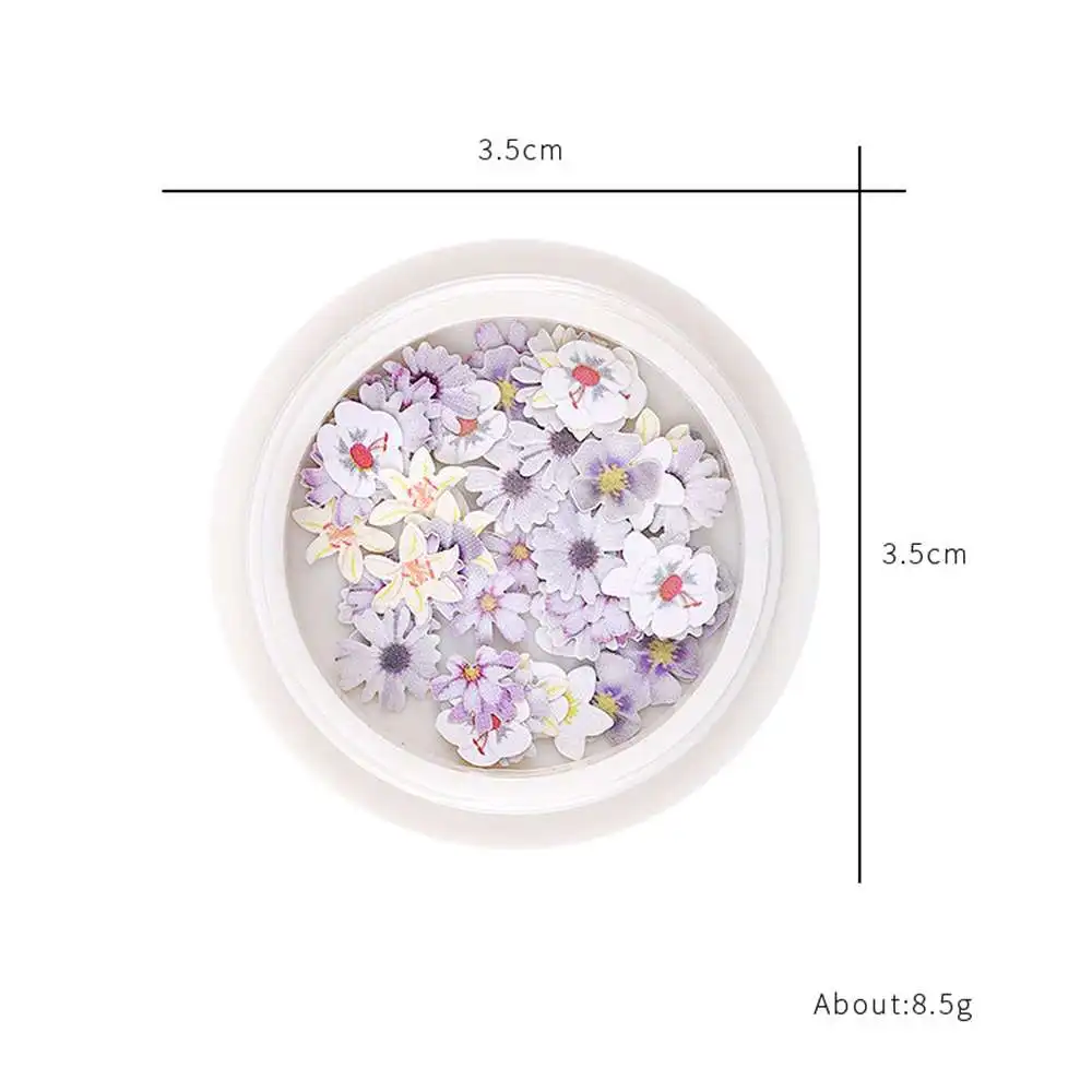 

4 Boxes New Nail Jewelry Ultra Thin Wood Pulp Chips Daisy Flowers Mixed Nail Sequin Decoration DIY Art Dried Flowers Nail Decor