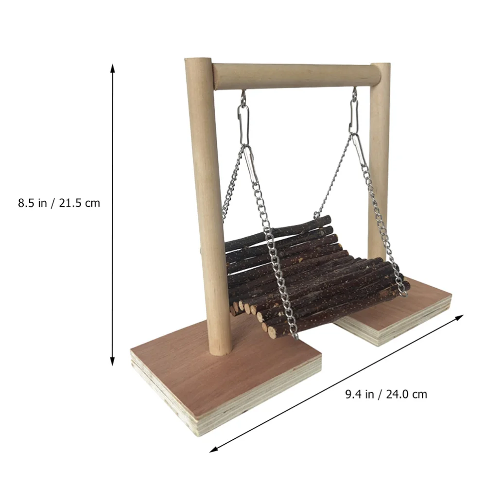 

1pc Pet Bird Hammock Cockatiel Parrots Wooden Swing Hamster Cage Platform