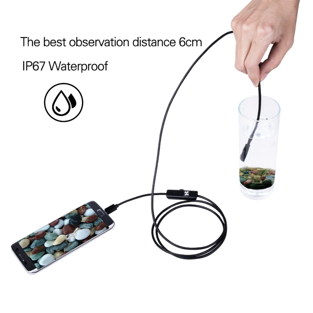 

New Mini Endoscope Camera Waterproof Endoscope Borescope Adjustable Soft Wire 7mm Android Type-C USB Inspection Camea for Car