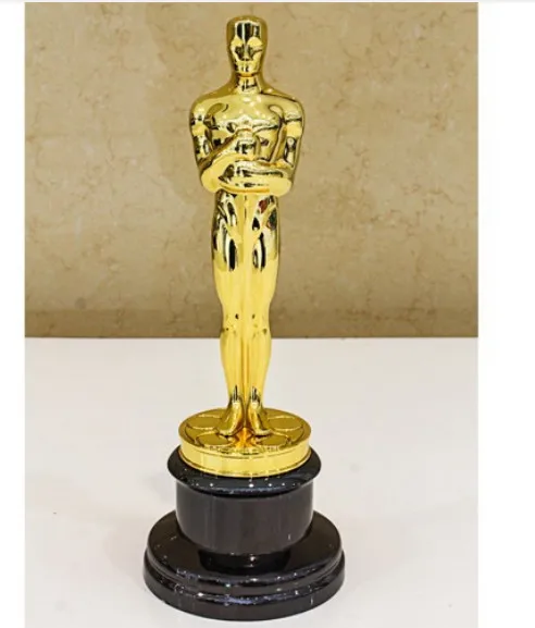 Full Size Zinc Alloy Oscar Trophy Awards 13.5inches 1:1 Real Oscar Metal Trophies Oscar Awards Souvenir Free Engraving