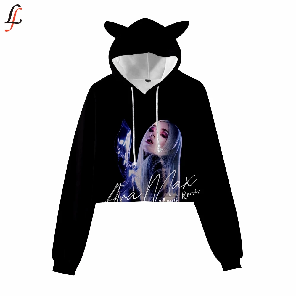 

Ava Max Cat Ears Hoodie OMG Ava Max Hoodies Women Pullovers Full Sleeve length Casual Clothing Style Oversized Hoodie