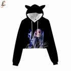 Худи женское в стиле оверсайз с длинным рукавом и кошачьими ушками