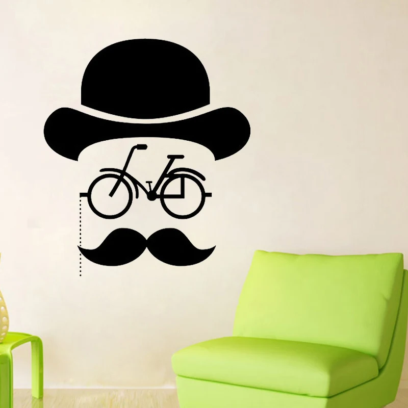 Хипстерские велосипедные наклейки на стену креативные в виде бороды мужские