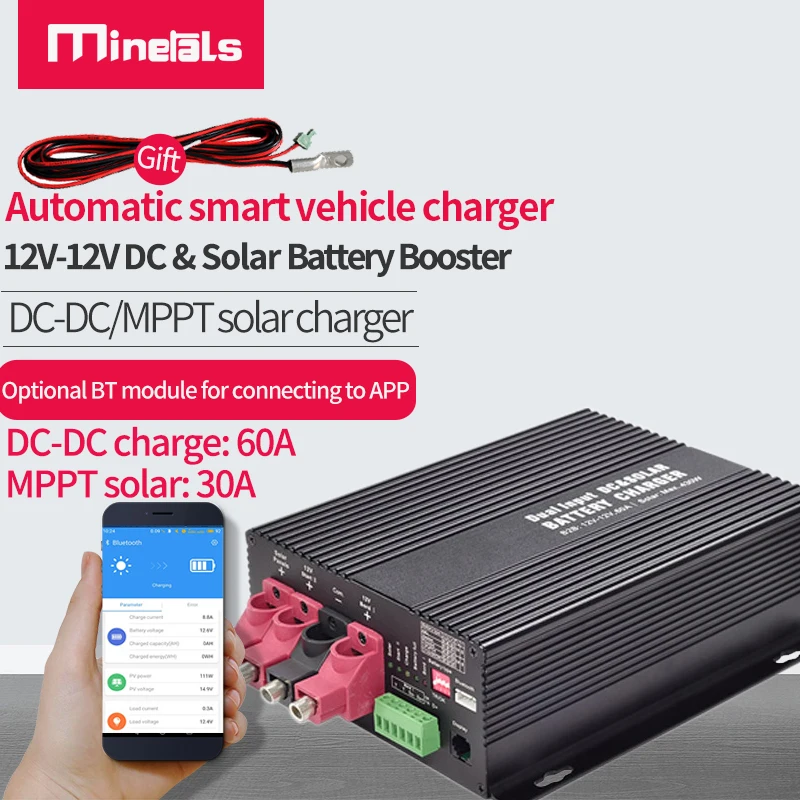 Усилитель 60a MPPT Sol 30a DC Двойной вход и солнечная батарея температура Bluetooth