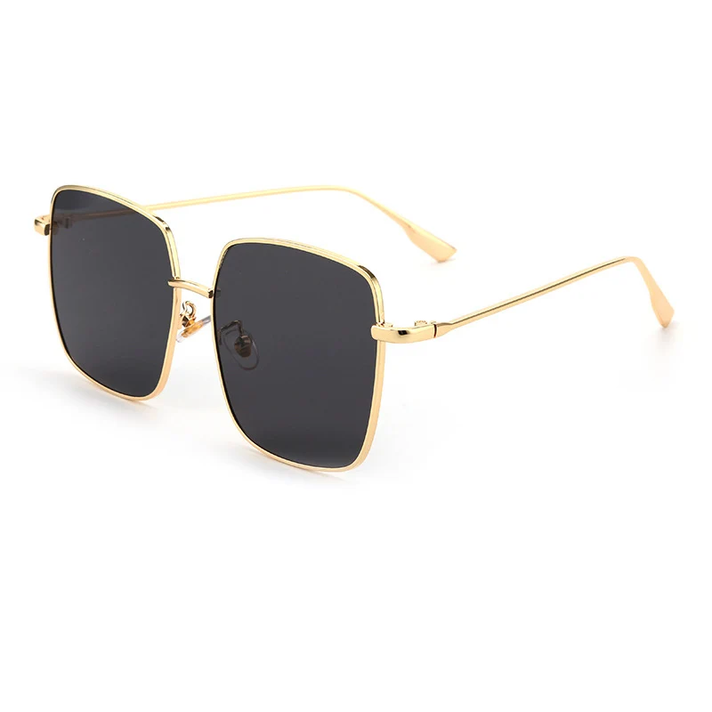 

Seemfly Big Frame Sunglasses Oversized Metal Sunshade Woman Fashion Soft Sun Glasses Square Vintage Retro Colored Glasses Unisex