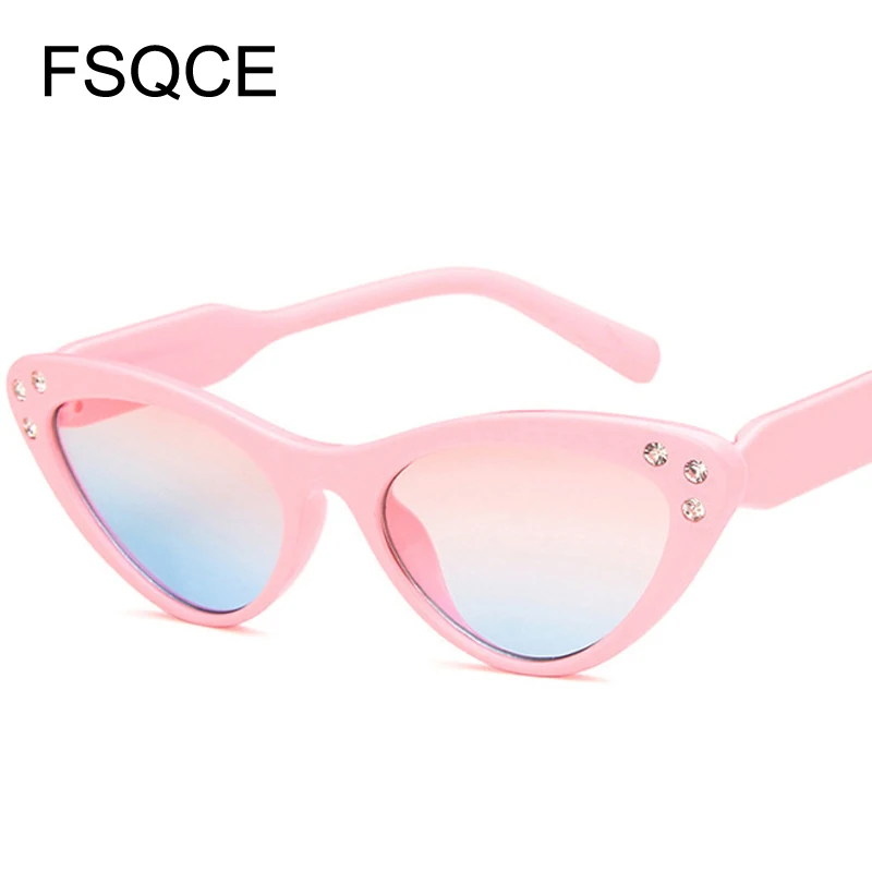 Детские солнцезащитные очки кошачий глаз брендовые дизайнерские зеркальные с