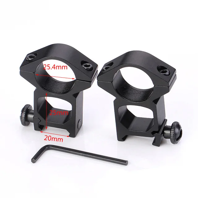 

2pcs Medium Profile 25.4mm 1" Rifle Scope Rings 11mm 20mm Picatinny Weaver Rail Mount Outdoor Hunting