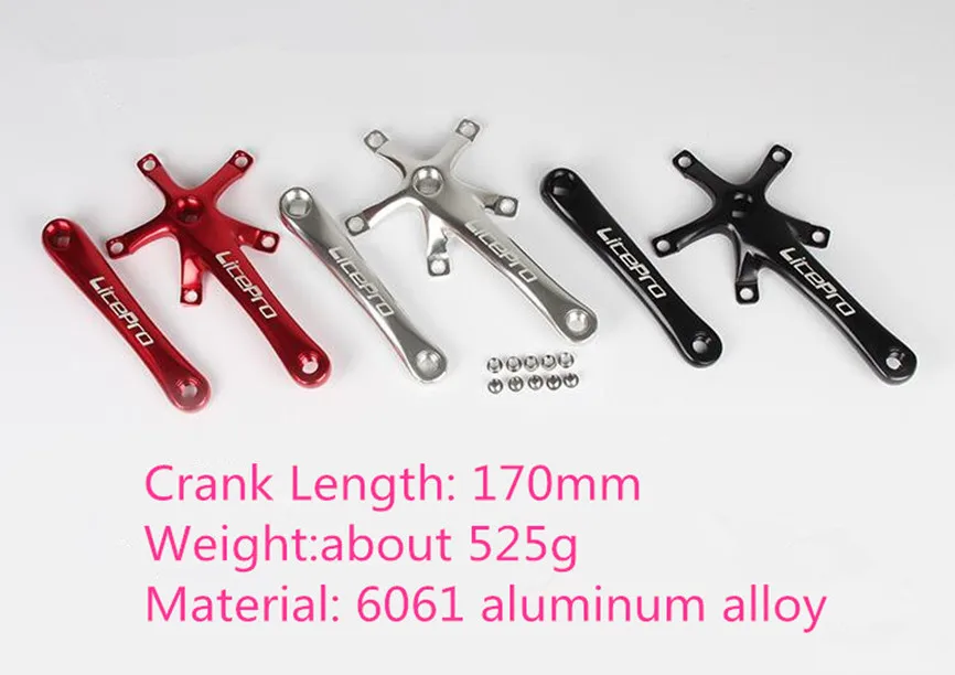 Велосипедный шатун Litepro LP складной из алюминиевого сплава 170 мм|Шатун и передняя