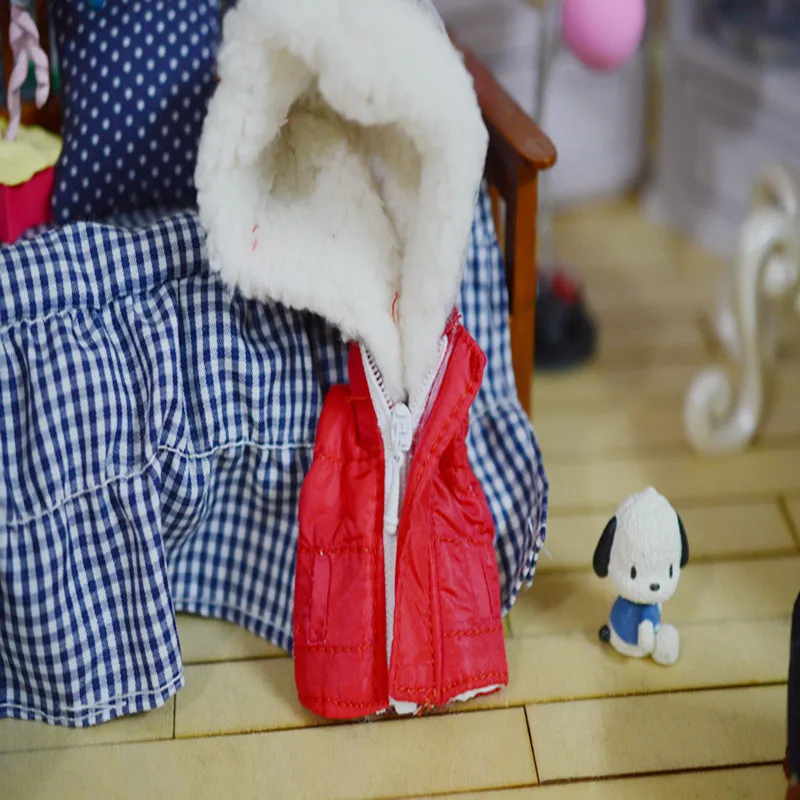 Новинка [жилет с капюшоном для куклы 1/12] OB11 пальто шапкой Obitsu11 одежда (подходит BJD12