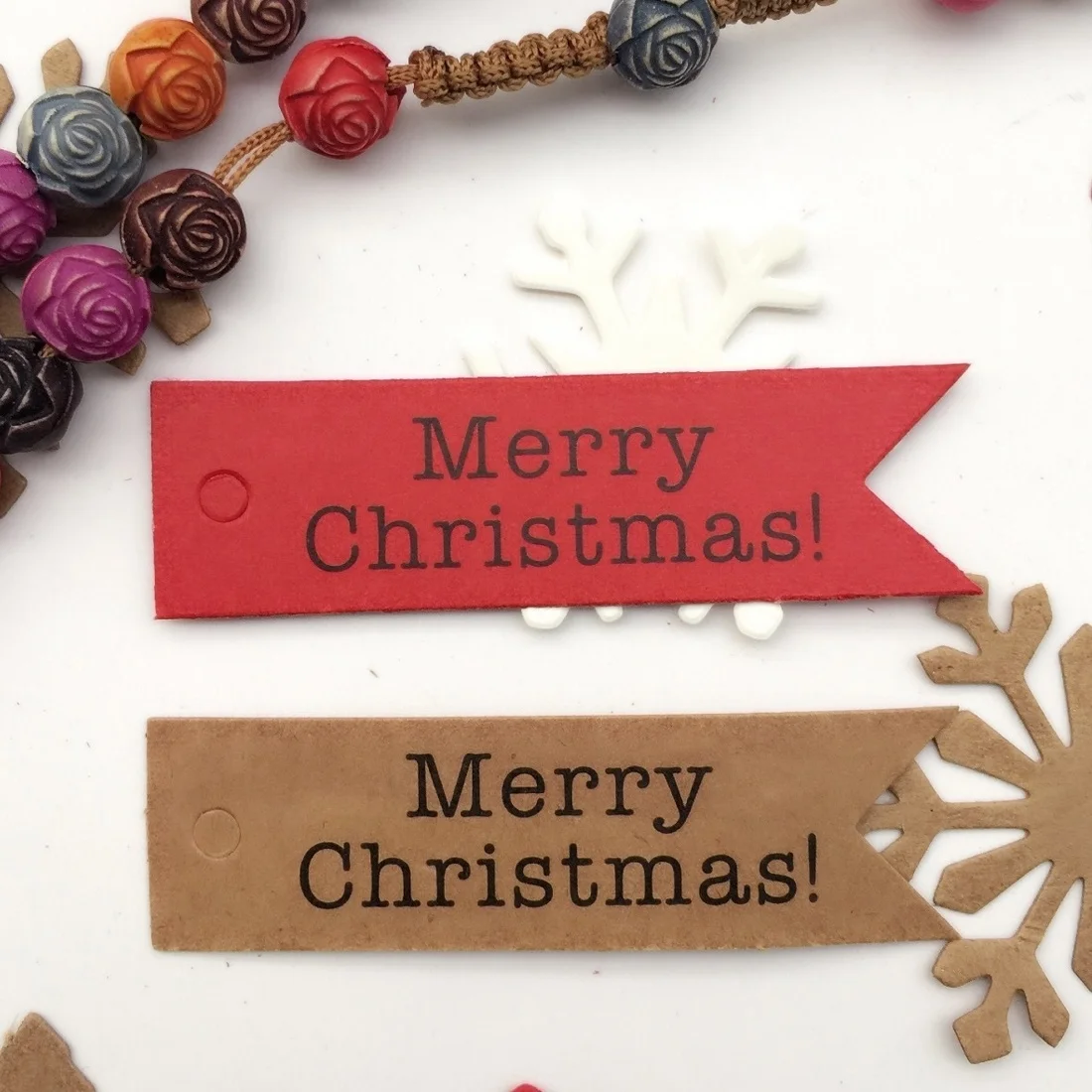 100 шт Счастливого Рождества Висячие бирки пакет простые этикетки рождественские
