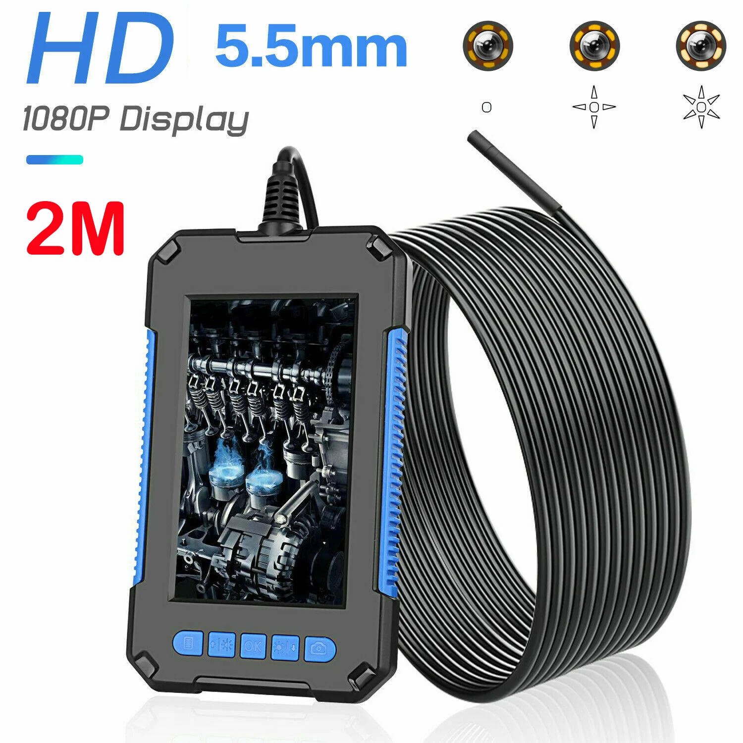 

Беспроводной Эндоскоп С 6 светодиодами, 1080P, HD 4,3 дюйма, промышленный Бороскоп, водонепроницаемый