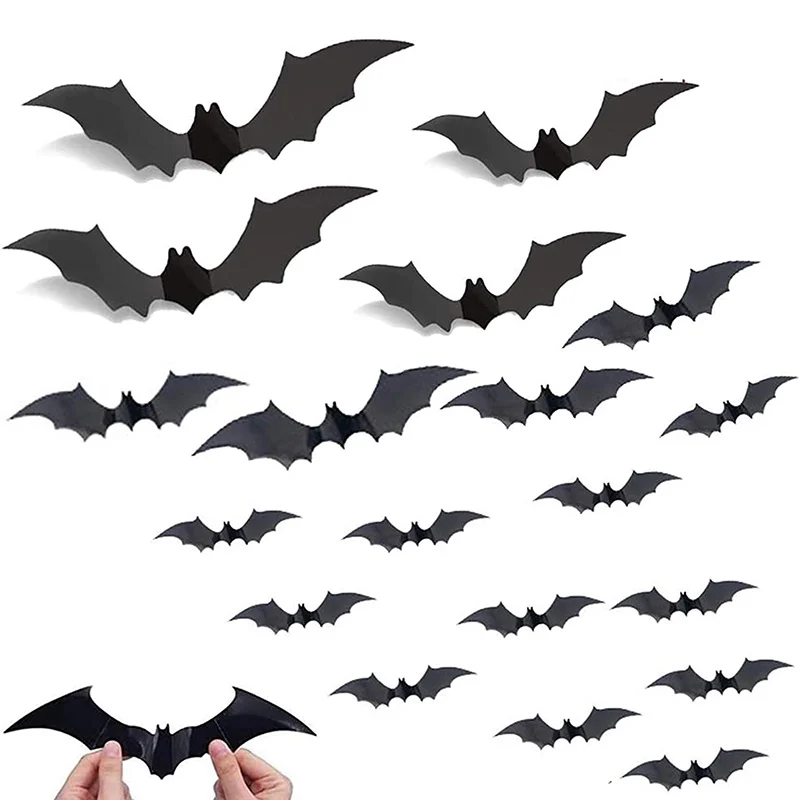 

Bat Wall Stickers Bat Halloween Decoration Sticker Home Decor 3D Reusable Bat Stickers DIY Kids Room Wall Decals