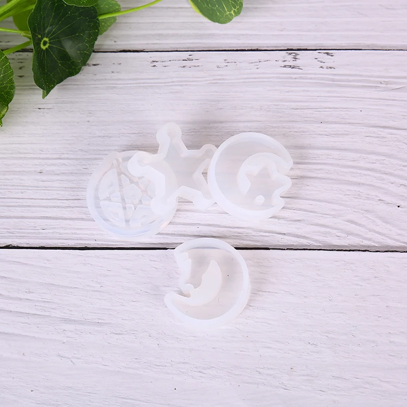 

1pc Silicone Resin Mold For Jewelry Making Round Cat Animal Half Moon Pentagram Silicone Mold For Woman DIY Pendant