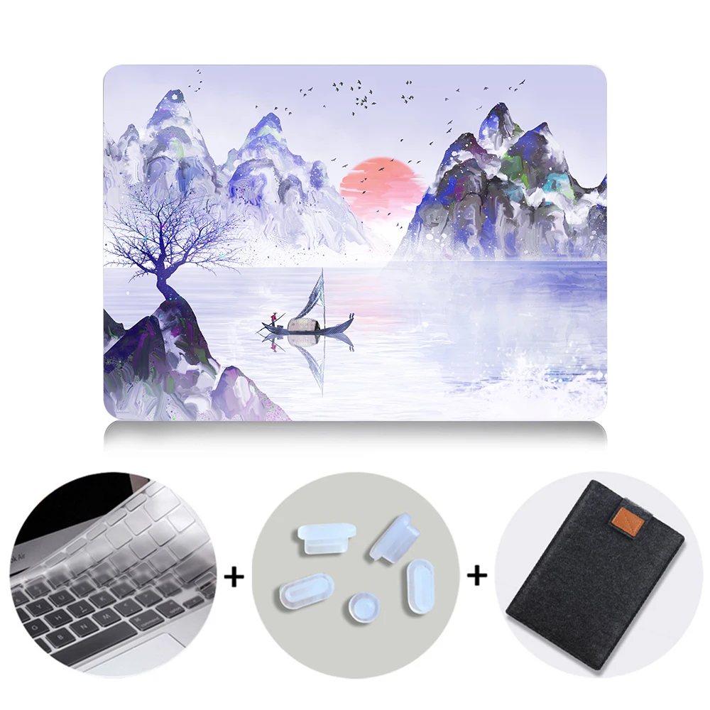 MB10 Жесткий чехол MTT с рисунком чернил для Macbook Air 11 13,3 Pro 13 15 retina, чехол для ноутбука Apple mac, чехол для книги, сумка для ноутбука 12 дюймов - Цвет: MB10