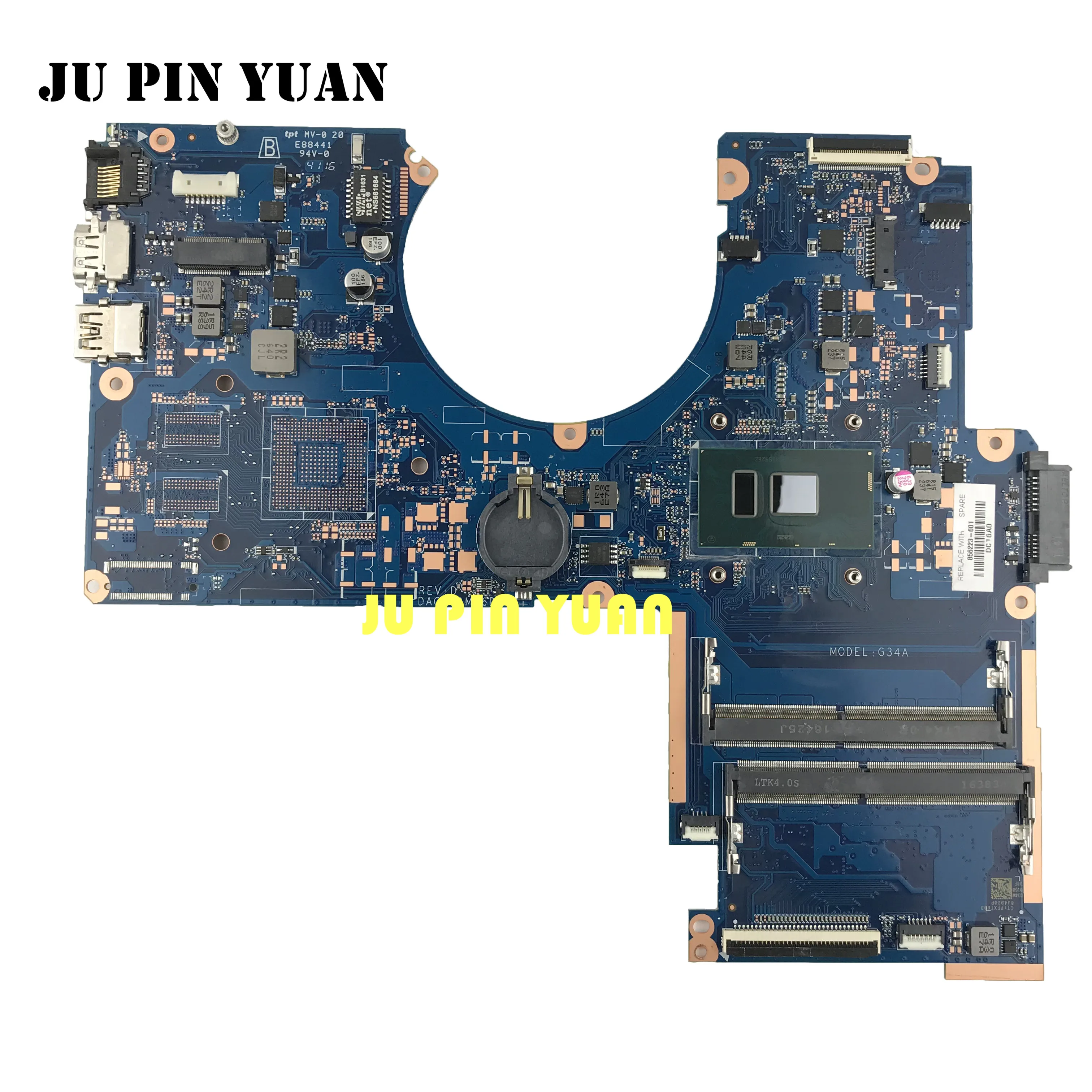 

856223-601 856223-501 For HP PAVILION 15-AU Laptop motherbard 856223-001 DAG34AMB6D0 with i7-6500U fully Tested