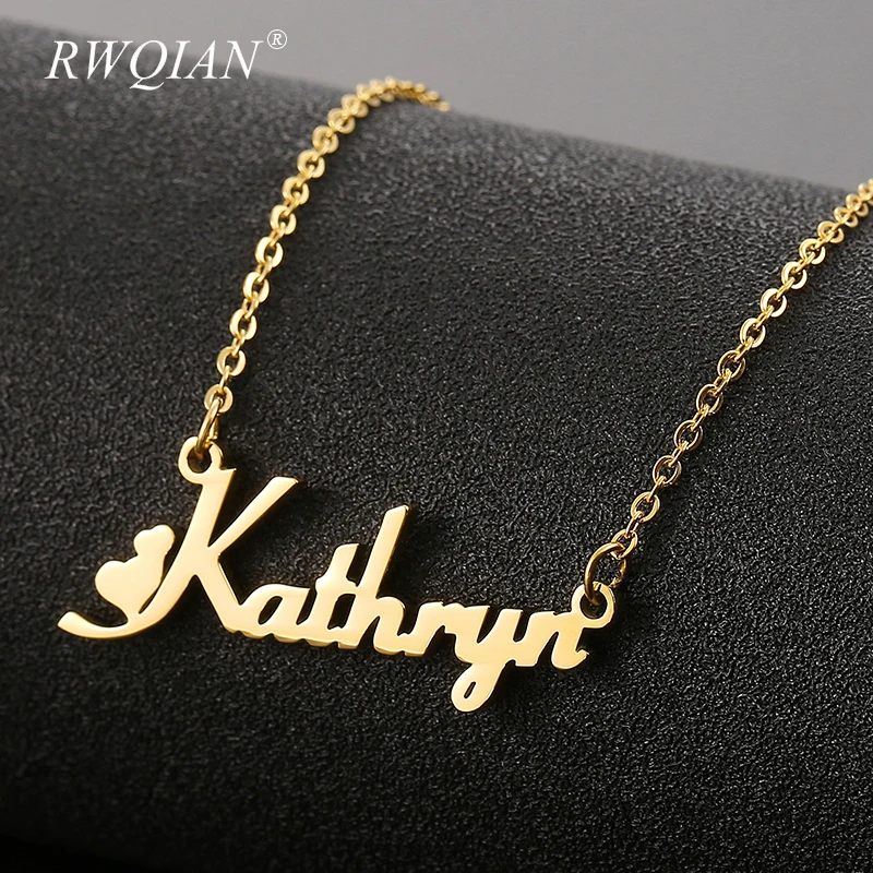 

Индивидуальное ожерелье, модное ожерелье с именем из нержавеющей стали, персонализированное золотое ожерелье-чокер с буквами, подвеска, та...