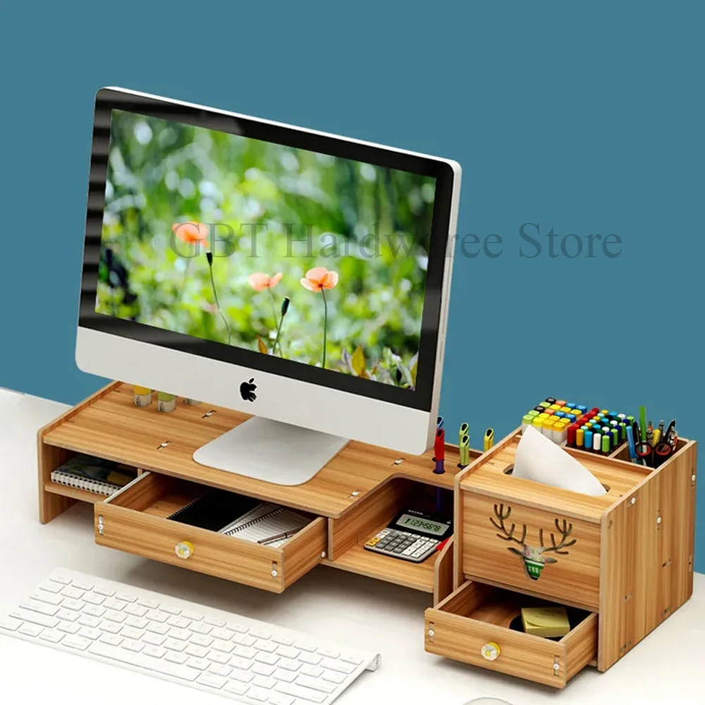 

Computer Desk Organizer Office Computer Increased Rack Monitor Screen Base Heightened Desktop Keyboard Storage Organize