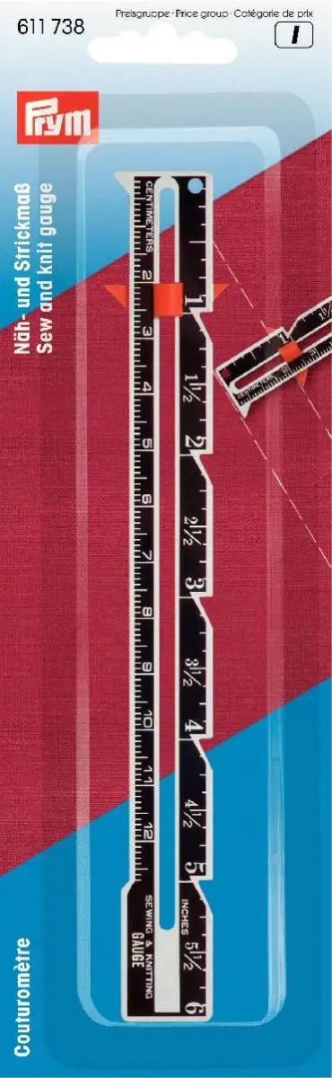 

611738Sew and knit Gauge cm / inch