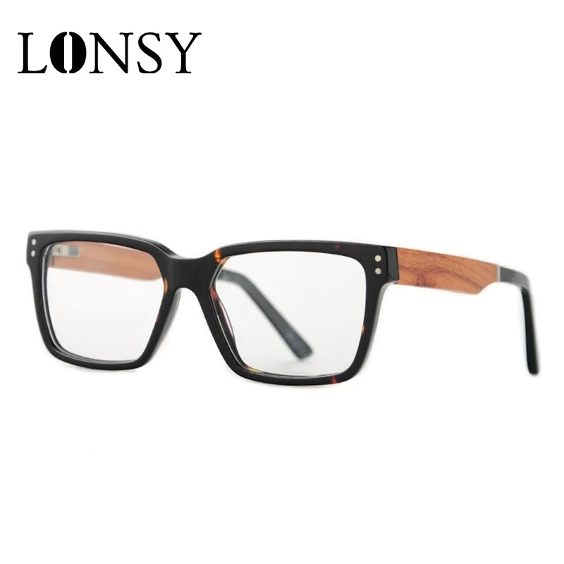 LONSY оправа для очков ручной работы из натурального дерева женщин и мужчин Ретро