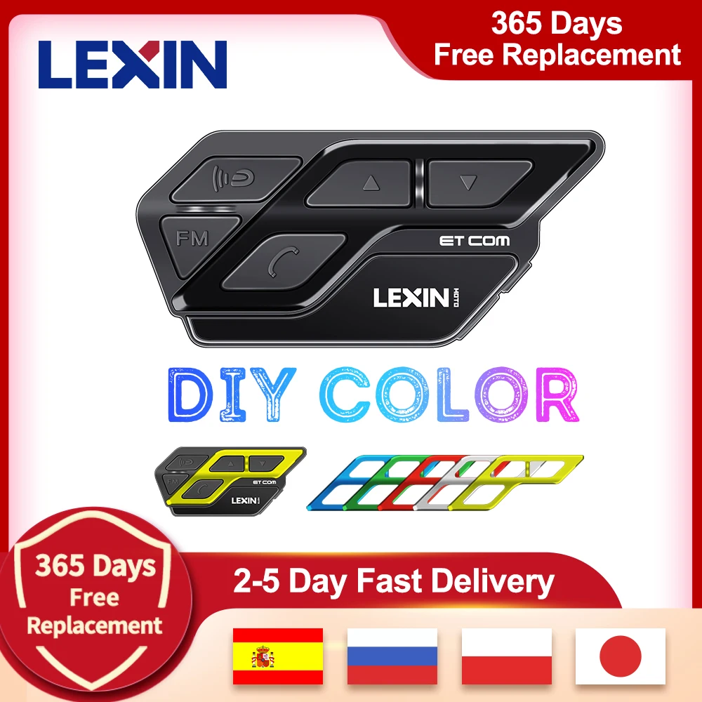 Lexin ET Com V5.0 мотоцикла система внутренней связи по Bluetooth для Шлемы гарнитуры