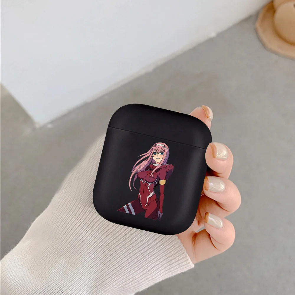 

Anime Darling in the FranXX Sexy Zero Two Black Soft Airpod Case for Apple Airpods 1 2 Cover Wireless Bluetooth Earphone Coque