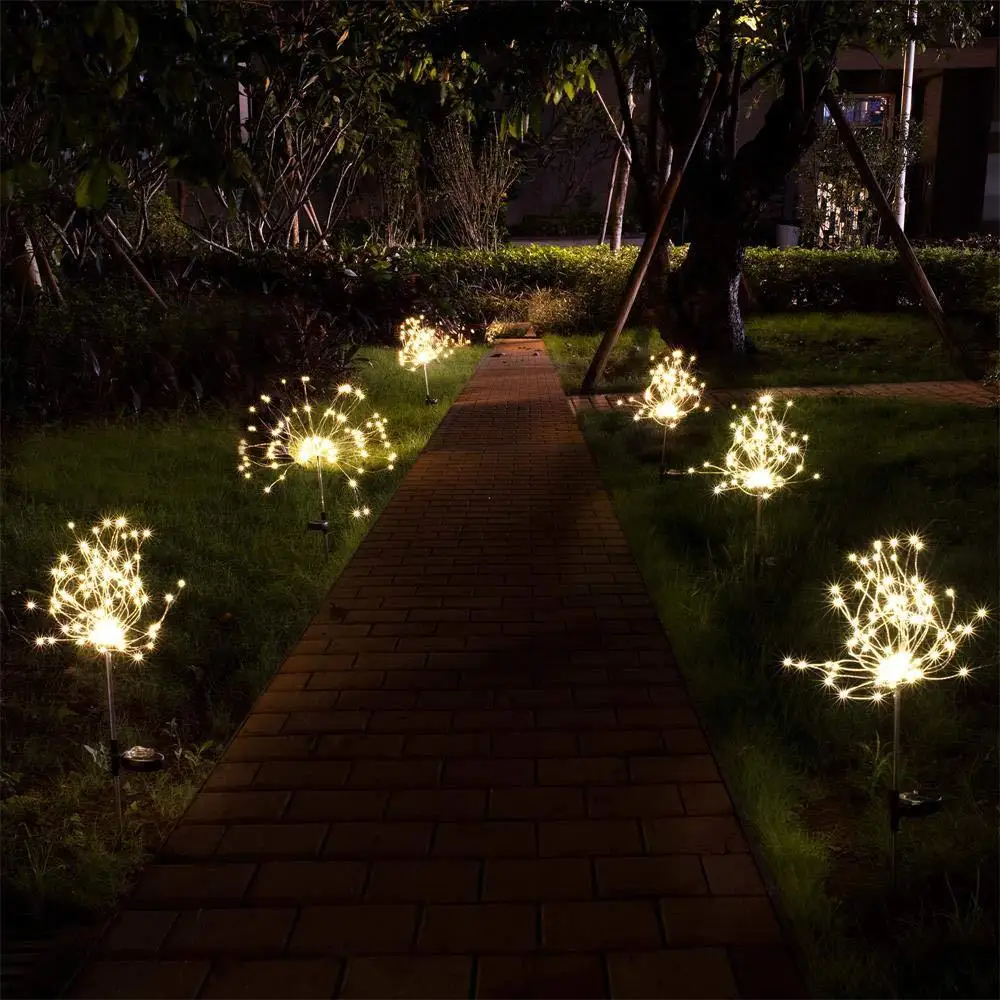 Solar Fireworks Ground light Lamp Lawn Decoration Landscape Lighting Landscape Hummingbird Solar Dandelion Branch light warm RGB