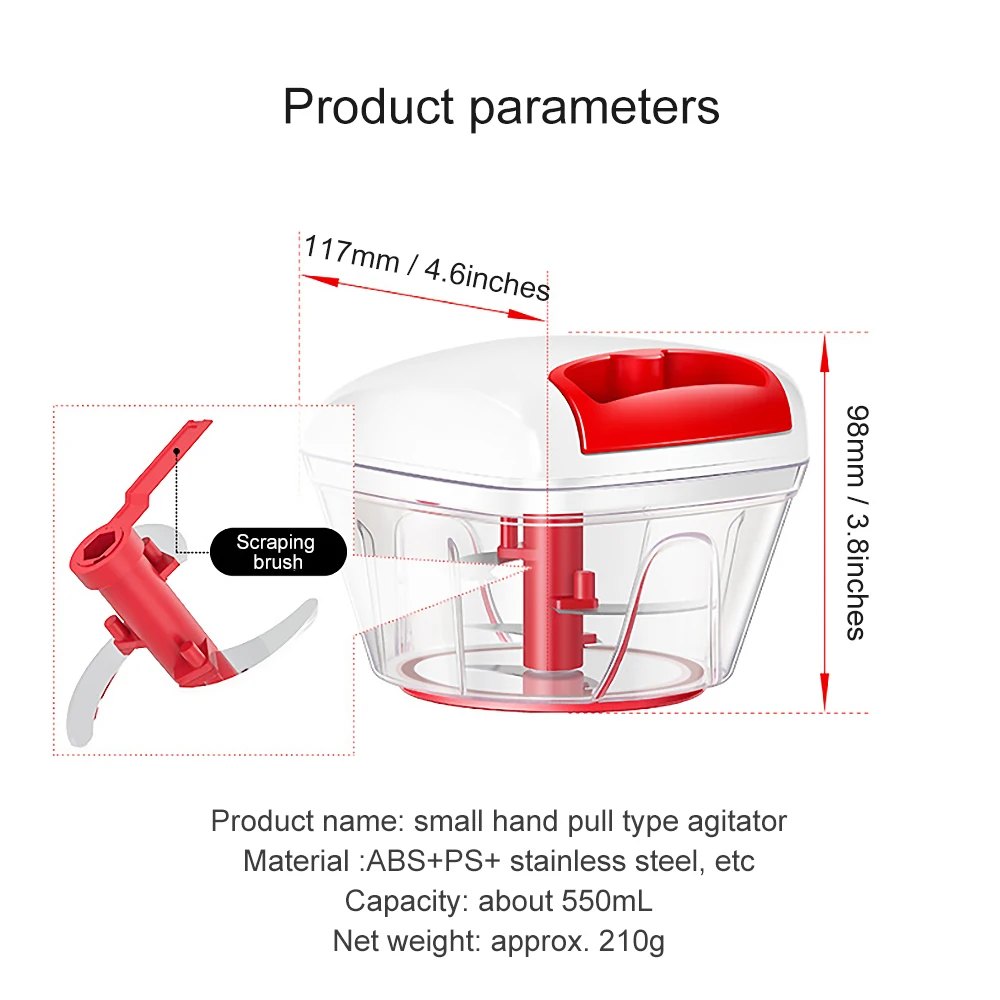 

Manual Garlic Grinder Multi-Function Small Stuffing Stirrer Crushing Creative Shredder Vegetable Cutter Home Kitchen Tools