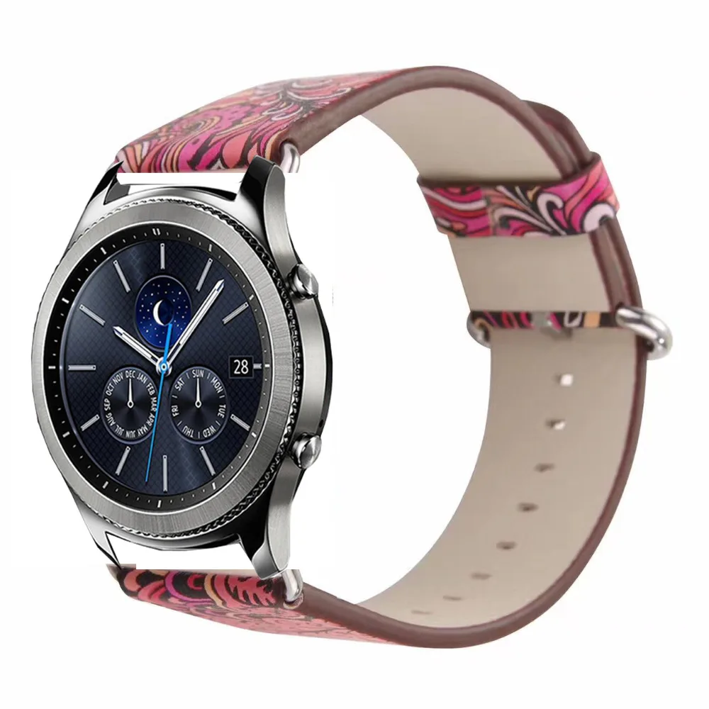 Ремешок Национальный 22 мм для Huawei GT2 honor magic amazfit 3 2 GTR кожаный браслет pace Ticwatch S S2 pro