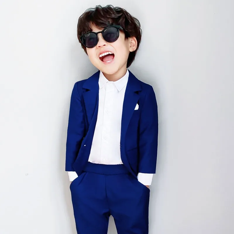 Весенне-осенний детский официальный костюм комплекты одежды для мальчиков