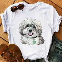 kawaii schnauzerseymouryorkshire terrierchihuahuas retrieverpomeranianpapillon dog print tshirts women funny t shirt tops