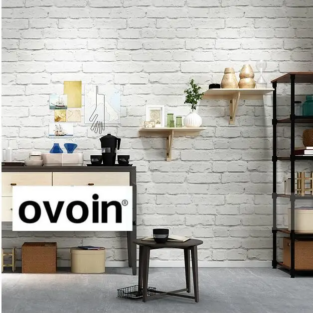 Старинные Тиснением Обои Кирпичная Стена Современные Серый Белый 3d-эффект