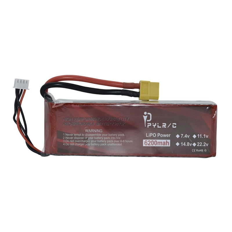 Высокая скорость 22 2 v 6200mAh литий-полимерный Батарея для радиоуправляемого
